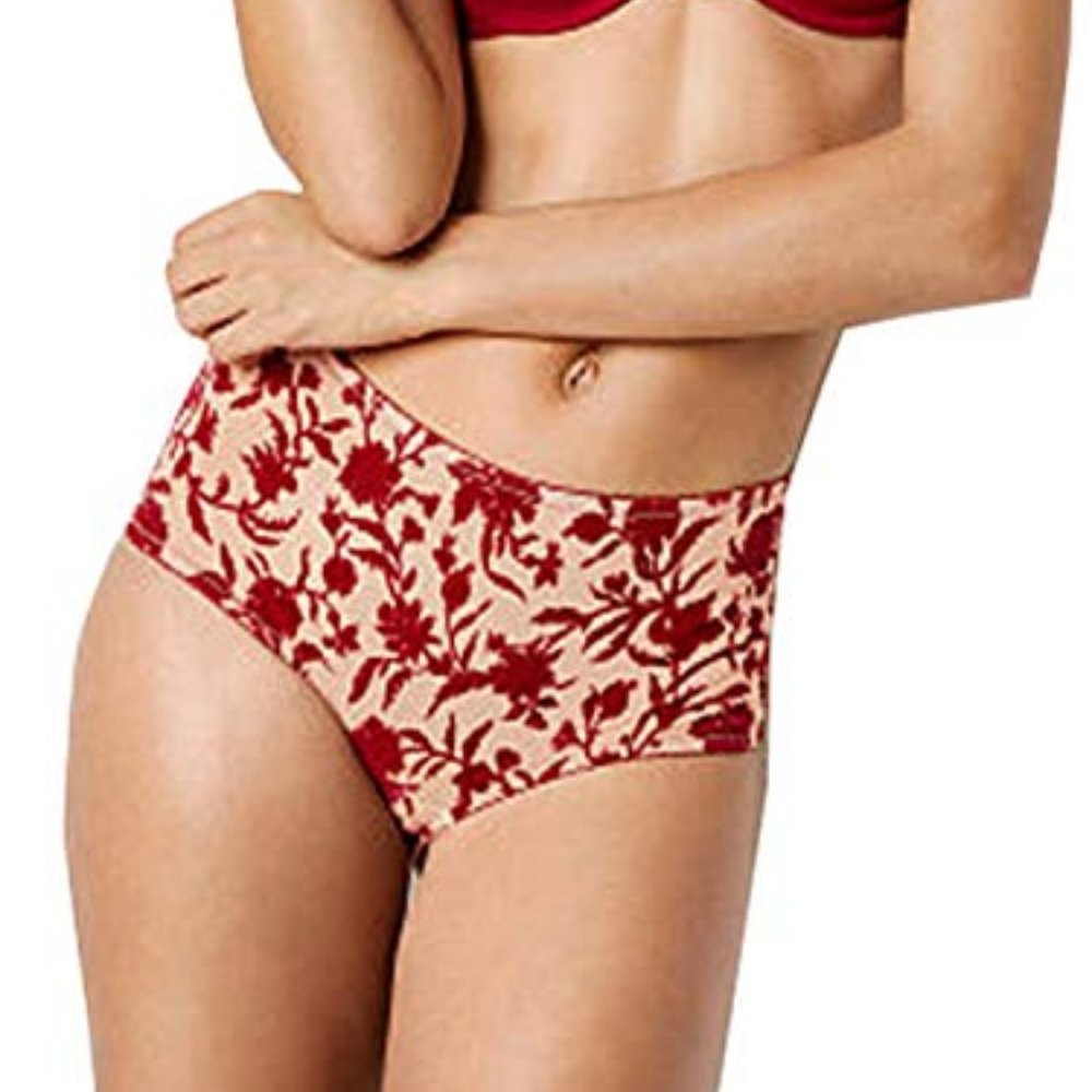 Sexy Red Velvet Floral Shortie Panty Small